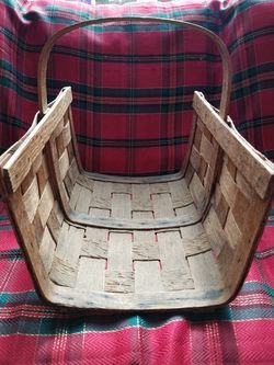 Vintage wooden open basket for wood/cut flowers