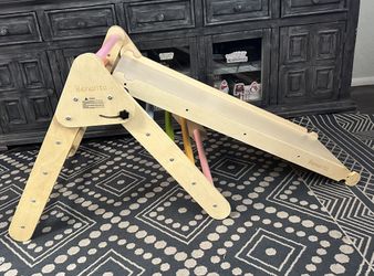 Benarita Pikler Triangle Slide And Climbing Ramp For Toddlers 