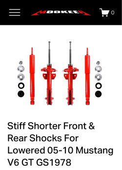 Mookeen Stiff Shorter Shocks for 05-10 Mustang V6 GT
