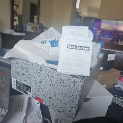 Air Jordan 4 Retro off white/military Blue 8 1/2 men