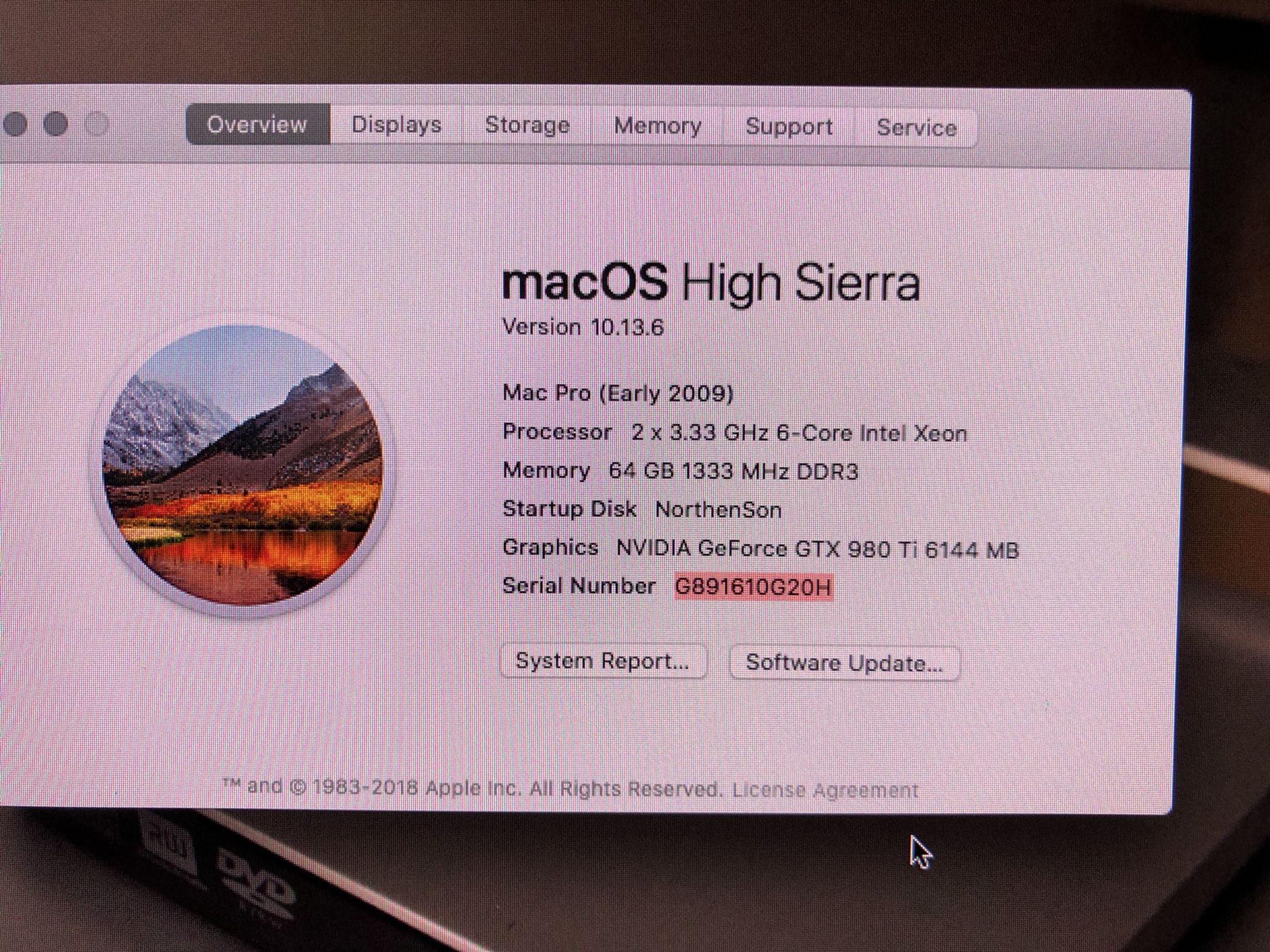 Mac Pro 5,1 2x 3.33 6 core . 64 ram. 1.5 ssd. Nvidia gtx 980 6 go