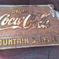 Vintage 1930s Cocacola Bench Sighn