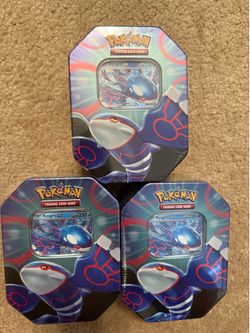 3 New Pokemon TCG Azure Legends Kyogre ex Tins