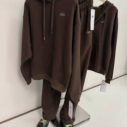 Alo brown hoodie set (2pcs)
