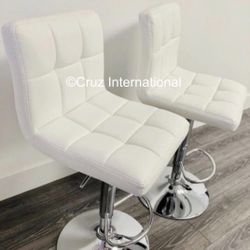 New 2 White Bar Stools 
