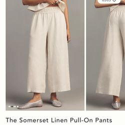 Anthropologie Wide-Leg Linen Pants