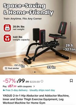 YAGUD 2-in-1 Hip Abductor and Adductor Machine