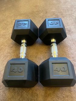 CAP Barbell, 40lb Rubber Hex Dumbbell, Single