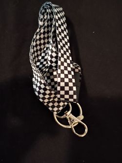 Black and White Checkered Lanyard