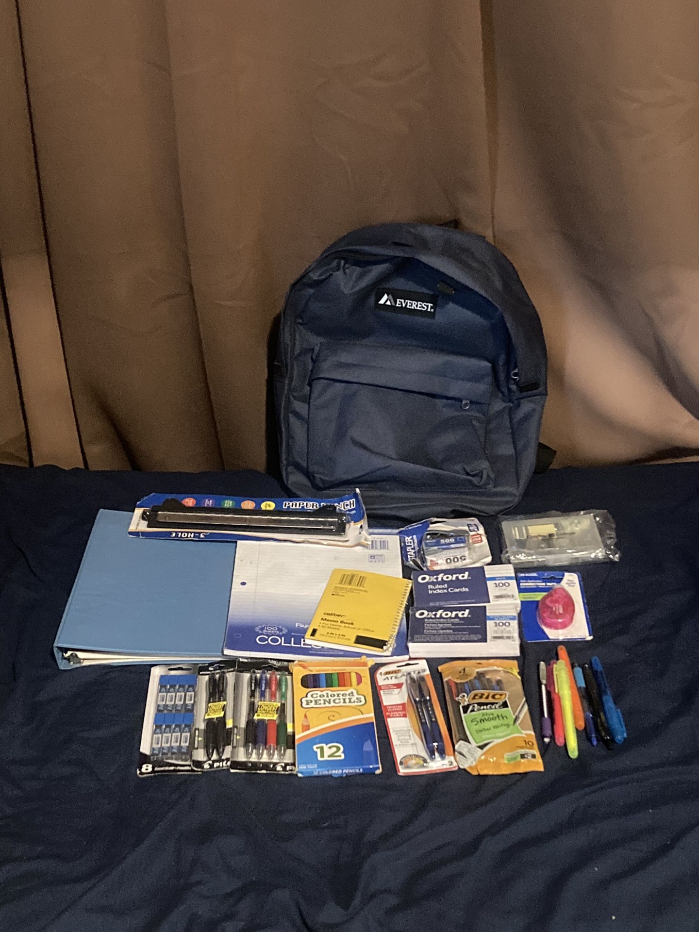 New Blue Everest Backpack + School Supplies โ Back-to-School Kit
