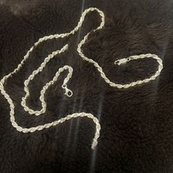 Necklace With Bracelet Silver  