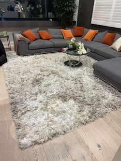 Large White Shag carpet