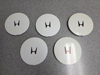 Honda Prelude OEM alloy wheel center caps, white, 3G, 88-91