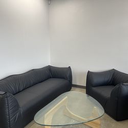 Le Bambole Style Sofa Set - Matte Black 