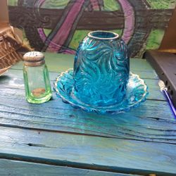 Blue Plate And Candle Cover 