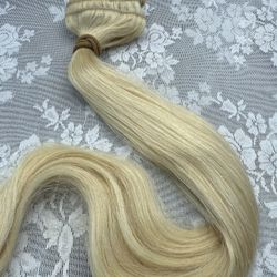 Human Hair Blonde Clip On Extensions 22”