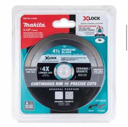 Makita X-LOCK 4-1/2 in. Continuous Rim Diamond Blade for Ceramic and Granite Cutting