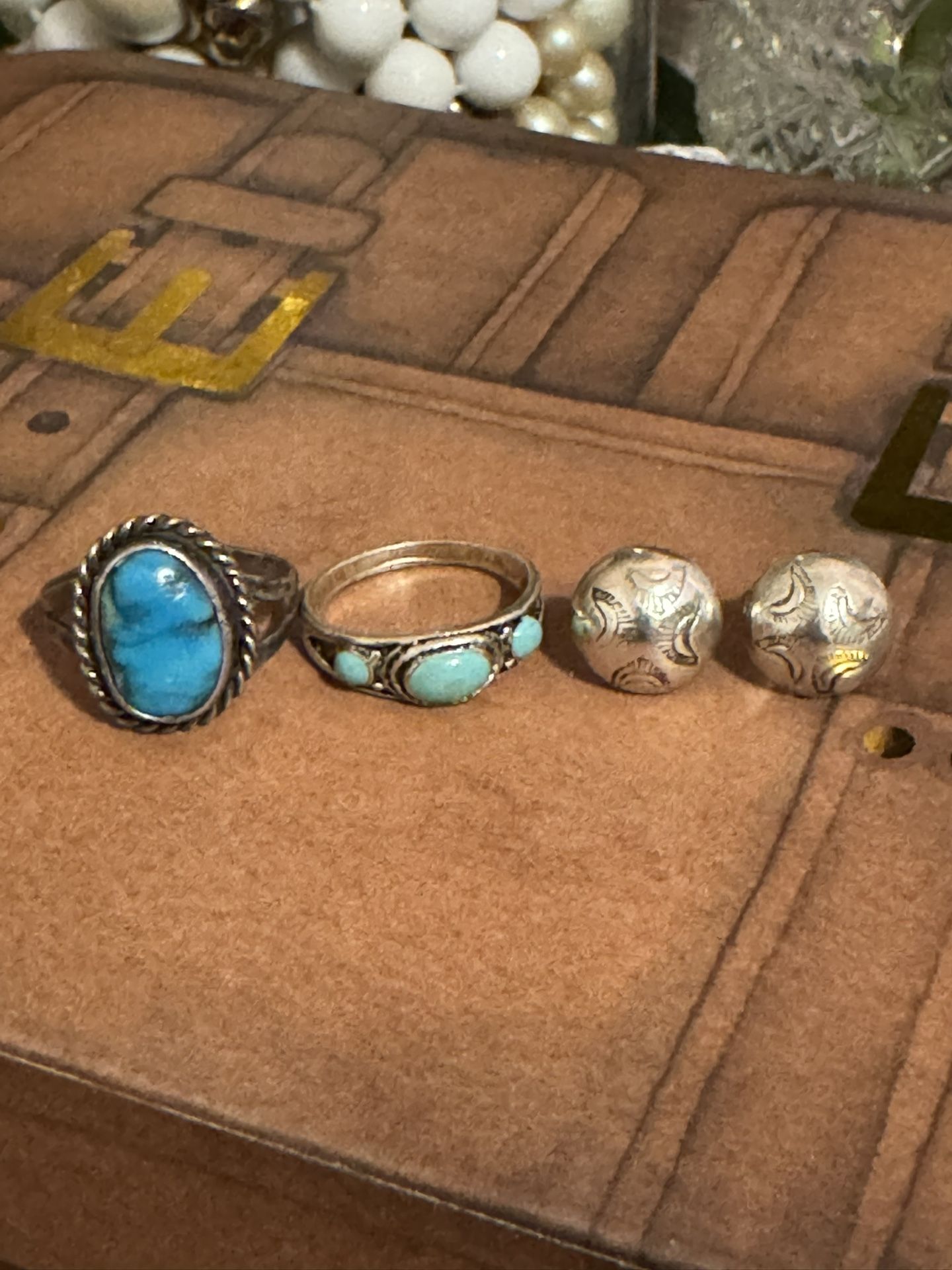 Vintage Native American Sterling and Turquoise Lot