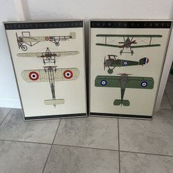Framed Airplane Prints for Office, Nursery, Boys Room
