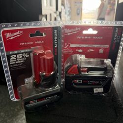 Milwaukee brand new batteries 5.0 $70 & M12 $50