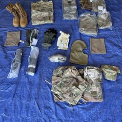 Military Clothing, Gear, and Boots (see Description)