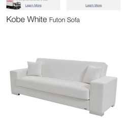 White Futon Sofa With Lots Of Space