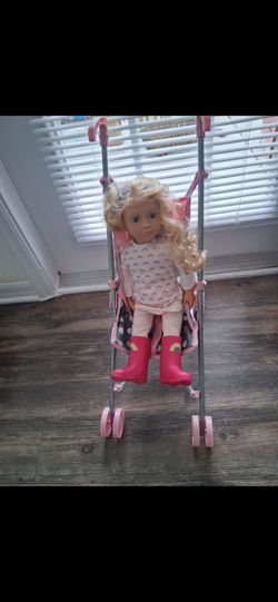 Little Girl's Doll & Stroller Set