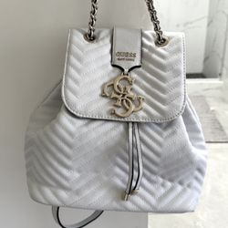 Guess White Purse/Backpack