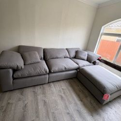Grey Nixon Cloud Sectional Sofa 4 Segments New Washable Stain Resistent 