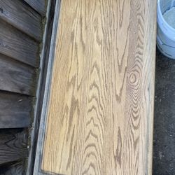 Wooden Stand Table On 4 Wheels 2 Shelves 