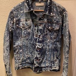 Paint Splatter Denim Jean Jacket (size M)