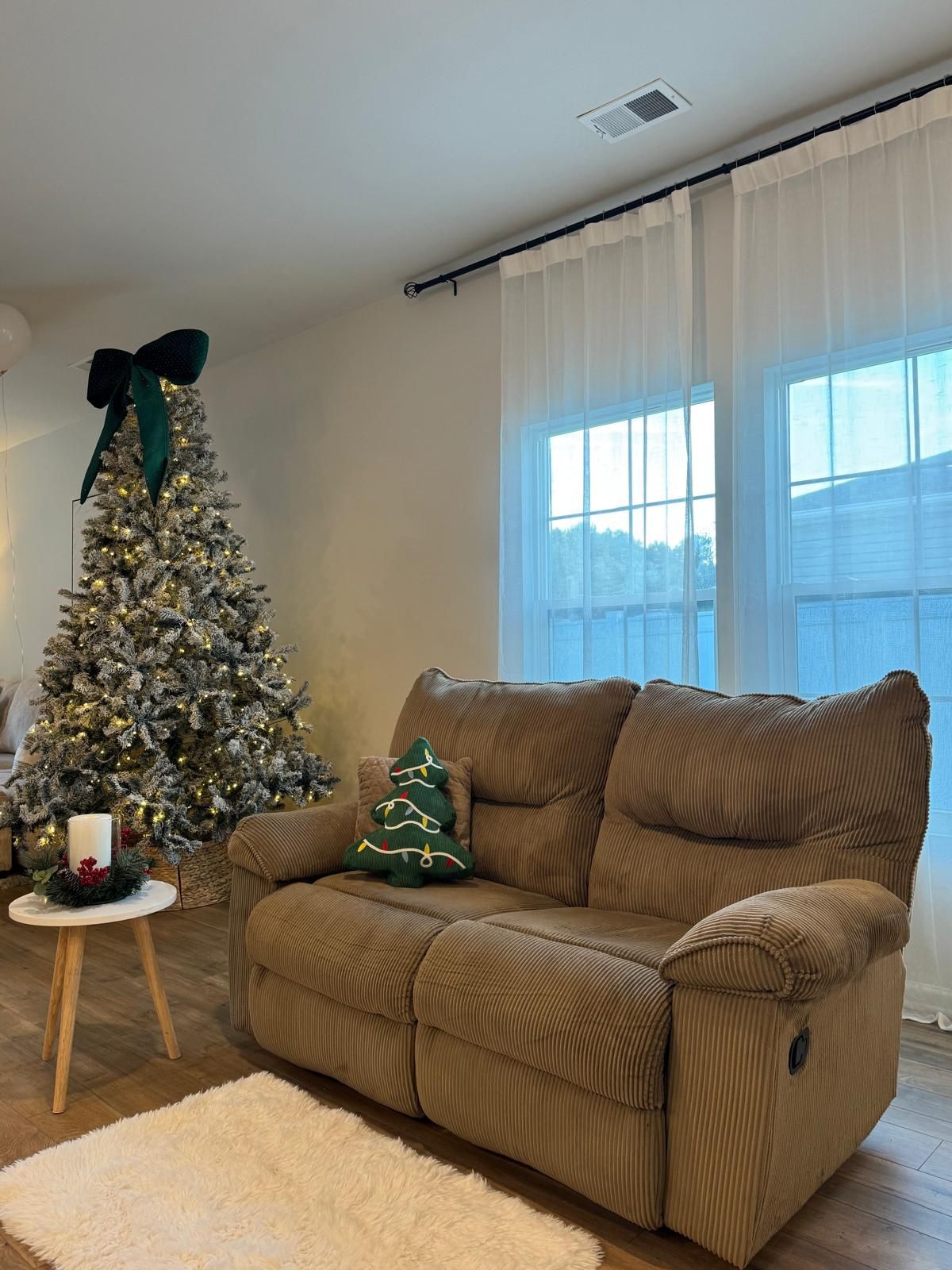 Tan Corduroy Recliner Loveseat