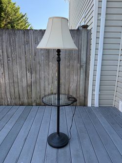 Floor Lamp with Glass Tray Table
