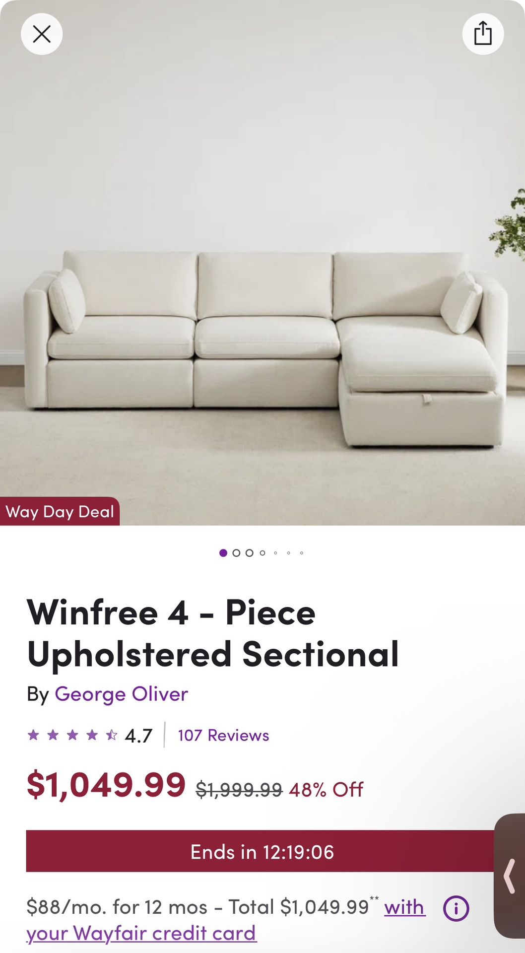 New Wayfair Couch