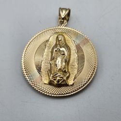 14kt Gold Double Sided Religious Pendant 13.7G