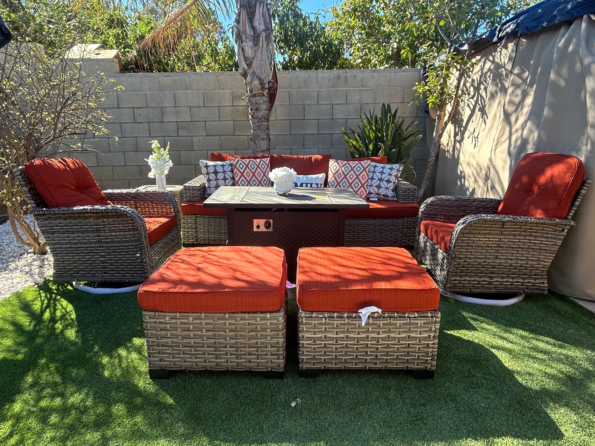 Brand New Patio Outdoor Furniture Set With Fire Pit