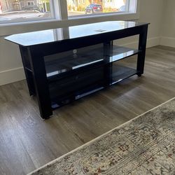 Black Glass TV Stand