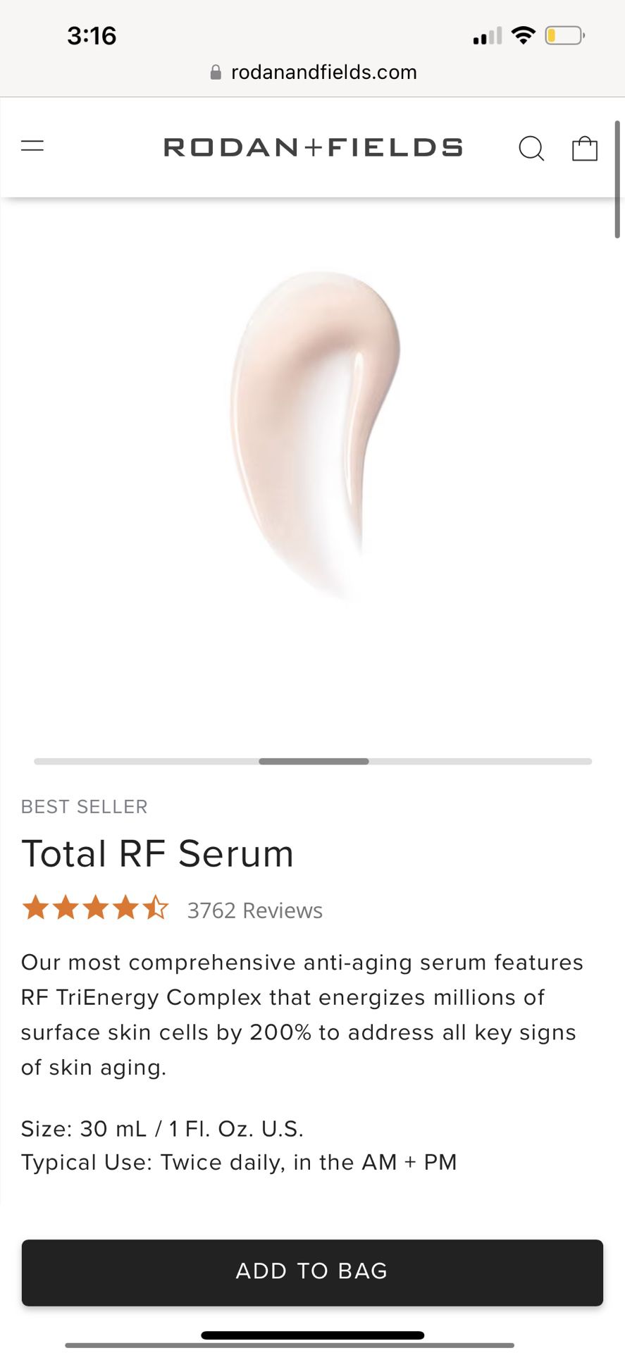 Rodan And Fields Total RF Serum Lotion Skincare Good Tightening Anti-aging Lightening No Wrinkles