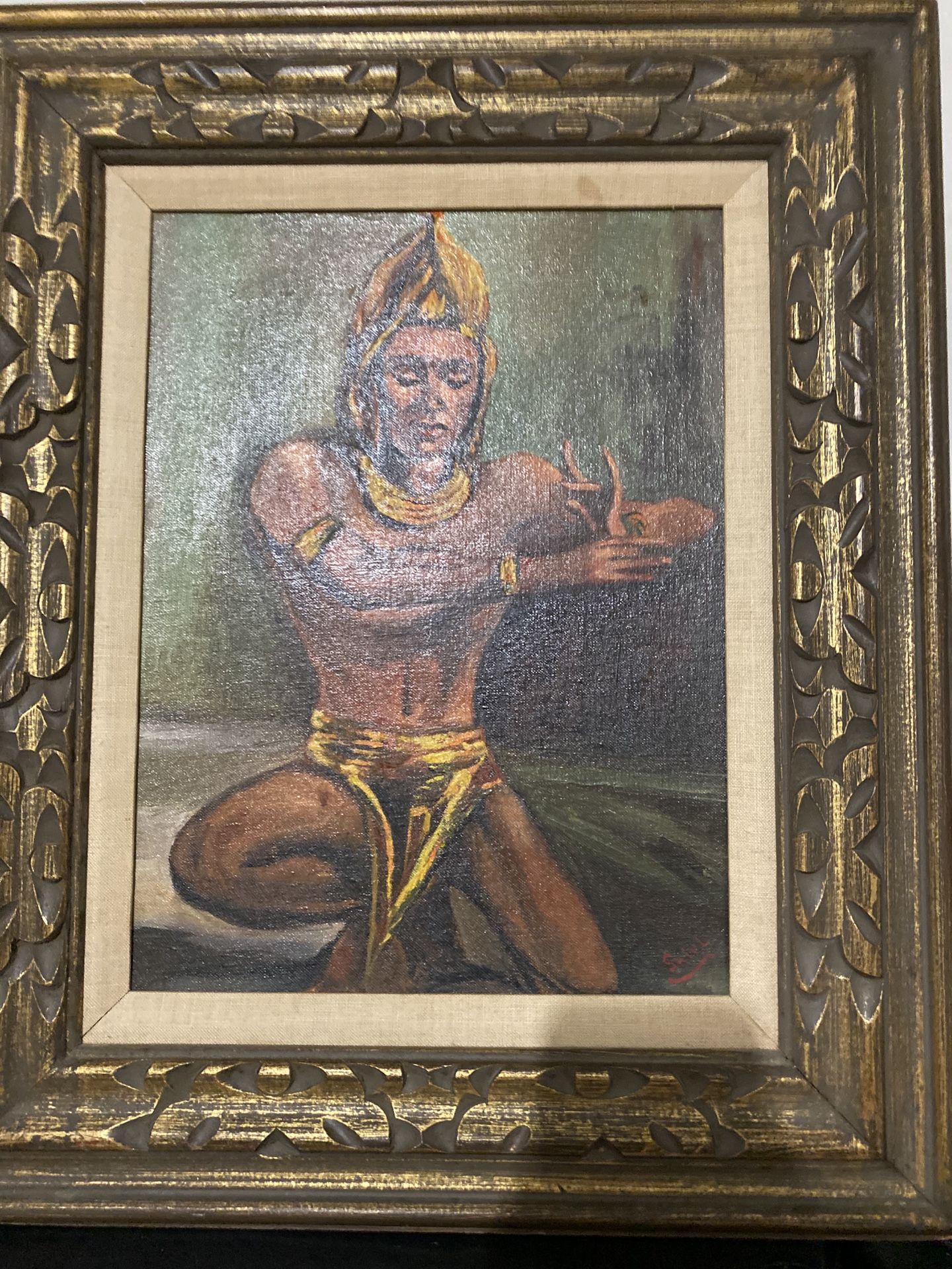 Oil painting of a Bali man