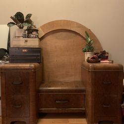1920’s Art Deco waterfall vanity with Bakelite handles (no mirror)