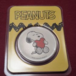 Silver .999 Round 1oz. Peanuts Snoopy Valentine's Day