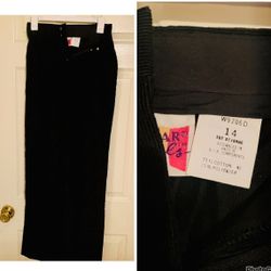 New Women's Black Corduroy Pants  (Sz: 14)
