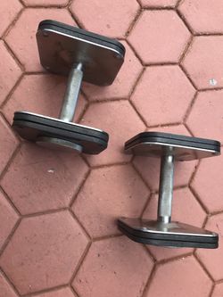 The original Ironmaster 120lb Dumbbells set with standing 