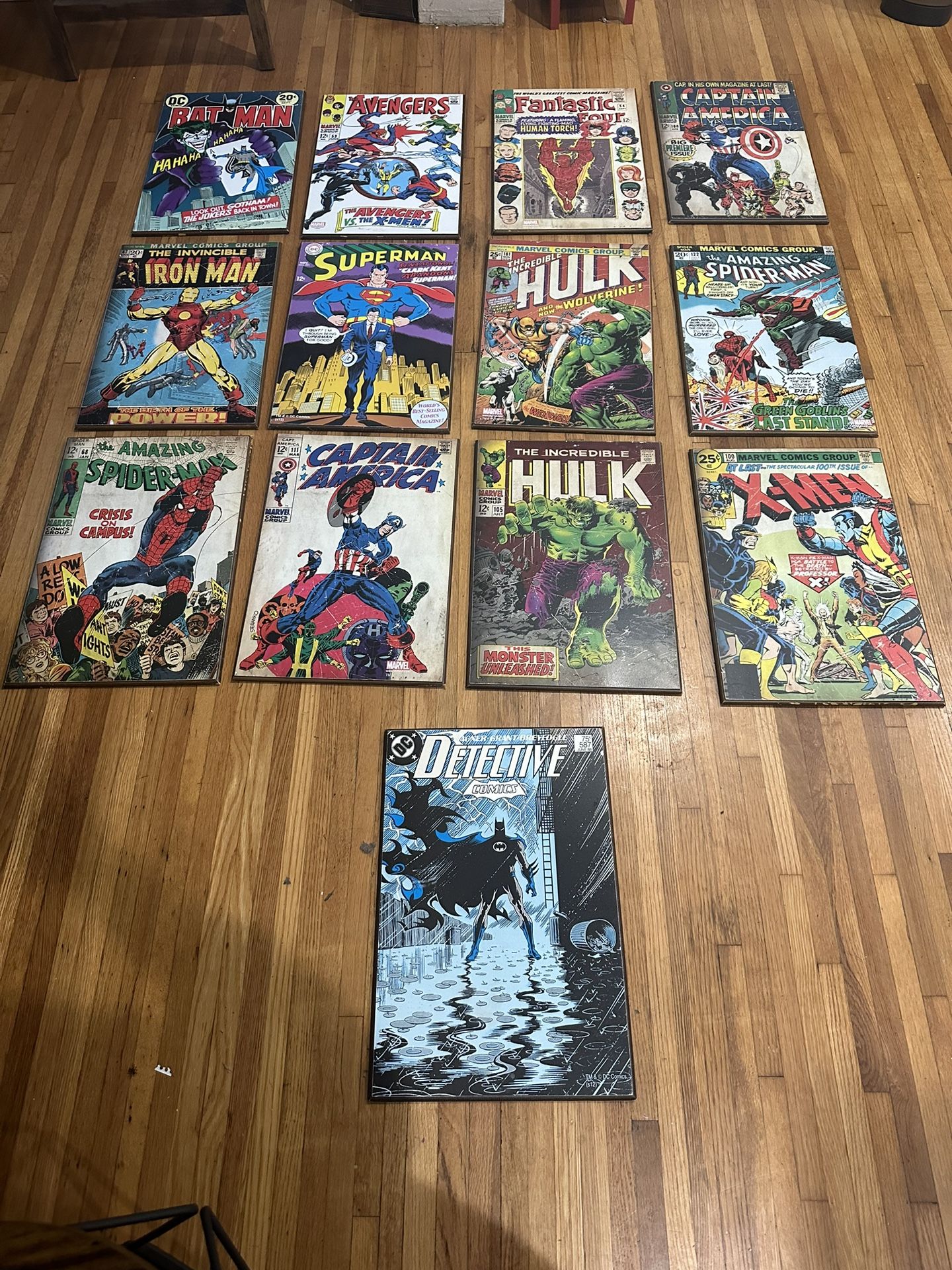 DC and Marvel Wooden Wall Art