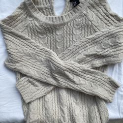 Knit Sweater Dress Beige