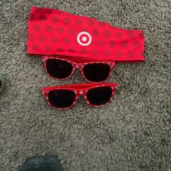 target center sunglasses and sweat band 