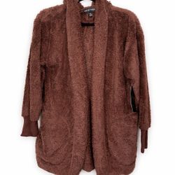 Teddy Sherpa Open-Front Cardigan in Mocha 🤎 