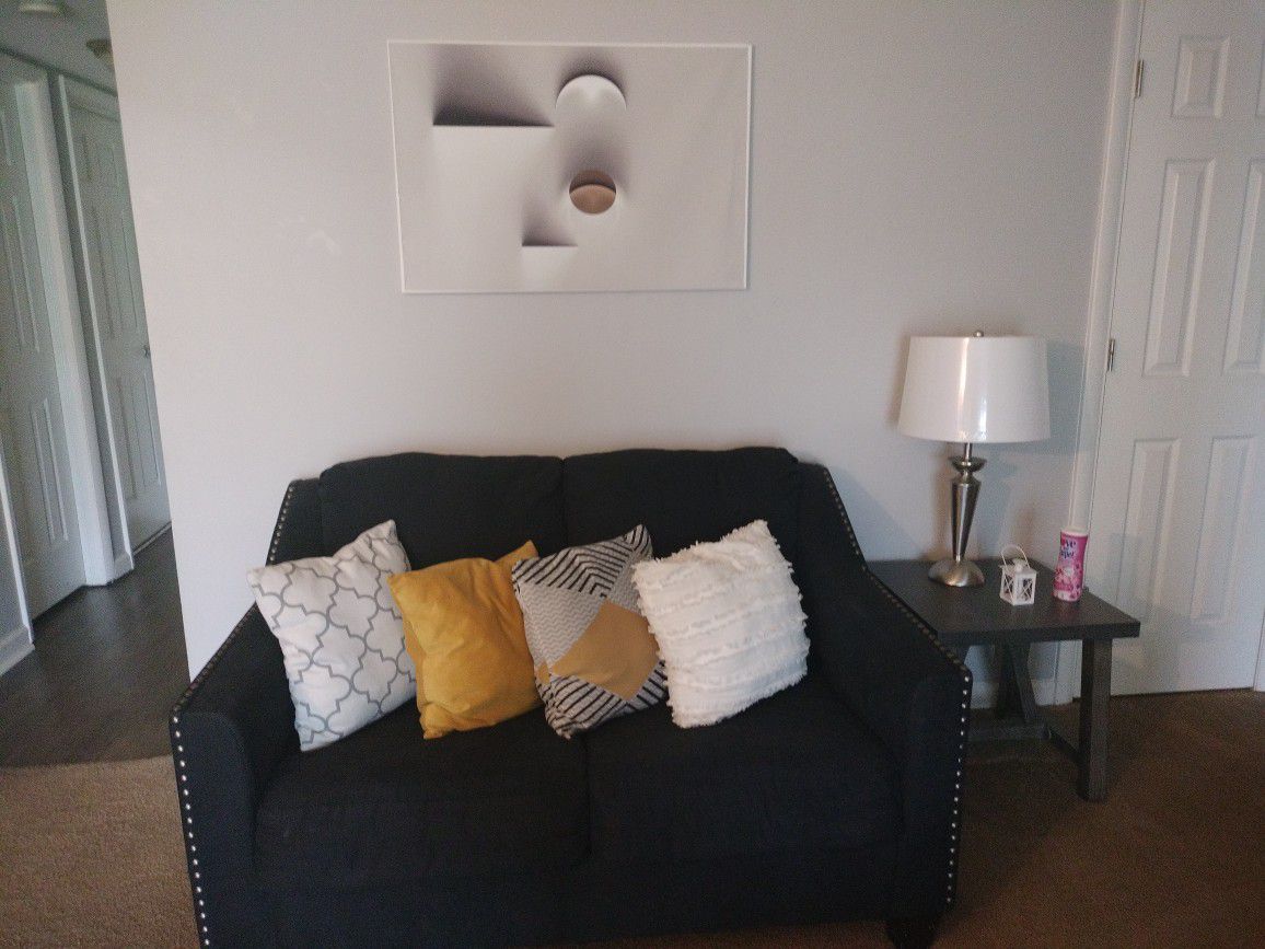 Navy blue Couch And Loveseat w/ end Tables