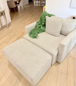 Large Grey Loveseat and ottoman (Moving sale)
