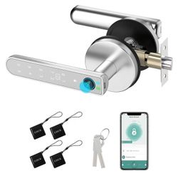 Foxgard Smart Fingerprint Door Lock:Fingerprint Door Knob-Biometric 5-in-1 Finger Print Door Lock-Smart Door Knob for Bedroom-APP Control-Easy Install